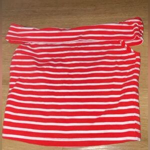 Wild Fable Red and White Striped Pencil crop top